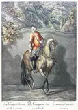 Zad po lewej/La croupe à la muraille a gauche by Johann Elias Ridinger według, litografia kolorowana, papier, 53, sold Oct 2018