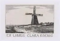 Emil Anner, Ekslibris Clary Koenig, 1910 r., 1910, akwaforta, papier, 8