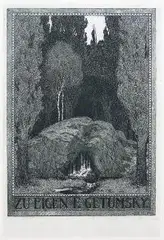 Georg Broel, Ex libris Eigena Getumsky’ego, 1912 r., 1912, akwaforta, papier