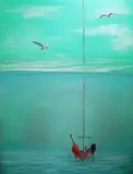 Agnieszka Nosek, Excuse me, can I hang out here for a while?, 2018, 2018, olej płótno