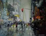 Arkadiusz Mężyński, New York in the rain, 2018
