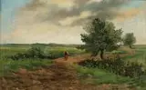 Adam Setkowicz, Na polnej drodze, olej, płótno