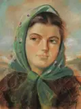 Stanisław Grzyms, Góralka, pastel, papier