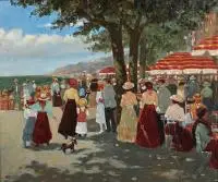 Carl van Rooyen, Pejzaż z południa Francji, olej, płótno