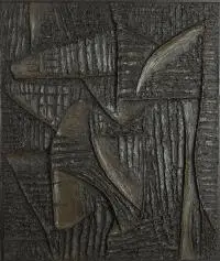 Roman Owidzki, Kompozycja wielowymiarowa, 1962 r., 1962, relief, tech. własna, płótno
