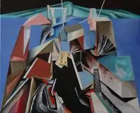 Wojciech Koniuszek, Upadły port, 2013, 2013, olej, płótno