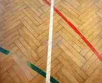 Jakub Ciężki, Parkiet I, 2015, 2015, lakierobejca, emalia akrylowa, akryl, płótno