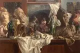 Johannes Graff, Pracowia rzeźbiarska, olej, płyta, 38
