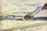 Stanisław Kamocki, Widok na Tatry, olej, tektura