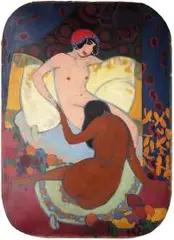 Kajetan Stefanowicz, Dwie kobiety, przed 1913 r., olej, tektura