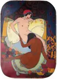 Kajetan Stefanowicz, Dwie kobiety, przed 1913 r., olej, tektura