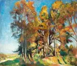 Jesień by Wojciech Weiss, olej, płótno, 57, sold Aug 2018