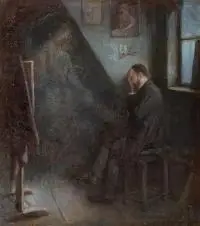 Feliks Cichocki, Na poddaszu, 1892 r., 1892, olej, płótno