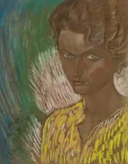 Stanisław Ignacy Witkiewicz, Portret Marii Wilczek, 1934 r., 1934, pastel, papier brązowy
