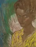 Portret Marii Wilczek, 1934 r. by Stanisław Ignacy Witkiewicz, 1934, pastel, papier brązowy, sold Jul 2018