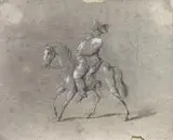 Daniel Mikołaj Chodowiecki, Konny portret dyrektora teatru, ok. 1780 r., 1780, tusz, gwasz, papier, 13