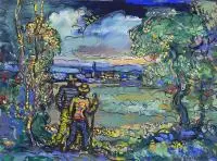 Stanisław Eleszkiewicz, Powrót do miasta, gwasz, papier, 35