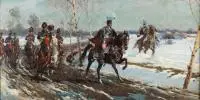 Zygmunt Rozwadowski, Książe Józef Poniatowski z orszakiem, olej, płótno naklejone na płytę