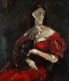 Marek Żuławski, Portret damy, olej, płyta, 99