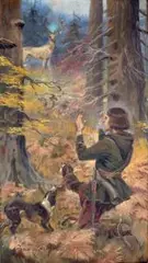 Jerzy Kossak, Św. Hubert, olej, tektura