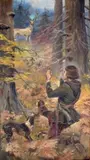 Jerzy Kossak, Św. Hubert, olej, tektura