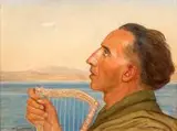 Wlastimil Hofman, Portret mężczyzny z harfą, 1943 r.