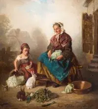 Paul Wilhelm Meyerheim, Babunia, 1867 r., 1867, olej, płótno, 39