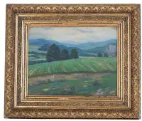 Stefan Frisch, Motyw z Bukowiska IV, 1928 r., 1928, olej, tektura