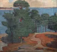 Aron Gerle, Sosny nad morzem, 1917 r., 1917, olej, płótno