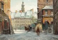 Stare Miasto by Jan Rawicz, olej, płótno, 35, sold Jun 2018