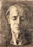 Stefan Szmaj, Maska pośmiertna Chopina, 1945 r., 1945, węgiel, papier