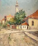 Pejzaż z Warny by Eugeniusz Dzierżencki, olej, płótno, sold Jun 2018