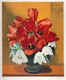 Tulipany by Moïse Kisling, litografia barwna, papier, 55, sold Jun 2018
