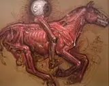 Oko i ucho czerwonej zarazy, 1989 by Franciszek Starowieyski, 1989, olej, płyta, sold Jun 2018