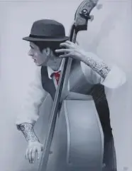 Marek Looney Rybowski, Kontrabasita, 2018, 2018, spray, płótno