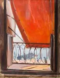 Widok z weneckiej kawiarni by Wojciech Weiss, olej, płótno, sold May 2018