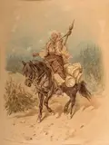 Hucułka, 1888 r. by Juliusz Kossak, 1888, akwarela, papier, sold May 2018