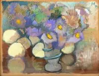 Kwiaty, 1921 r. by Kazimierz Sichulski, 1921, tempera, papier, sold May 2018