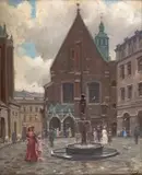 Władysław Serafin, Plac Mariacki w Krakowie, olej, płótno, 52