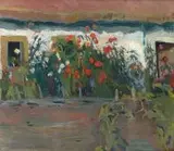 Stanisław Kamocki, Przed chatą, olej, płyta