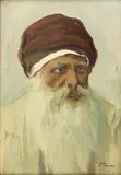 Iwan Trusz, Portret Araba, olej, tektura, 23