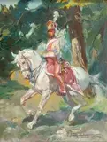 Antoni Trzeszczkowski, Oficer 1 Pułku Szwoleżerów-Lansjerów Gwardii Cesarskiej w mundurze paradnym, 1946 r.