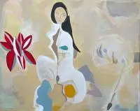 Jacek Cyganek, Kobieta nie może być sama, 2017, 2017, tempera, płótno