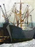 Załadunek, 1965 r. by Gertruda Kuziemska-Wilczopolska, 1965, olej, płótno, sold Apr 2018