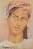 Mateusz Ludwik Hajdukiewicz, Portret dziewczyny, pastel, karton