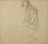 Jacek Malczewski, Szkic kobiety, ołówek, papier, 19