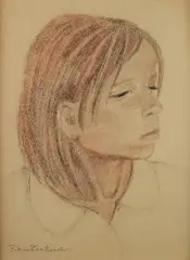 Tadeusz Waśkowski, Portret kobiety, pastel, papier, 31