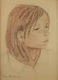 Tadeusz Waśkowski, Portret kobiety, pastel, papier, 31