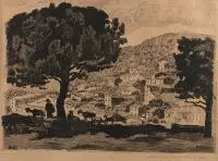 Panorama miasta by Jan Peszke, akwaforta, papier, 30, sold Mar 2018