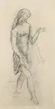 Idąca dziewczyna, Z La porte Lourde, Paris 1929 by Eugeniusz Zak, miękki weniks, papier, 16, sold Mar 2018
